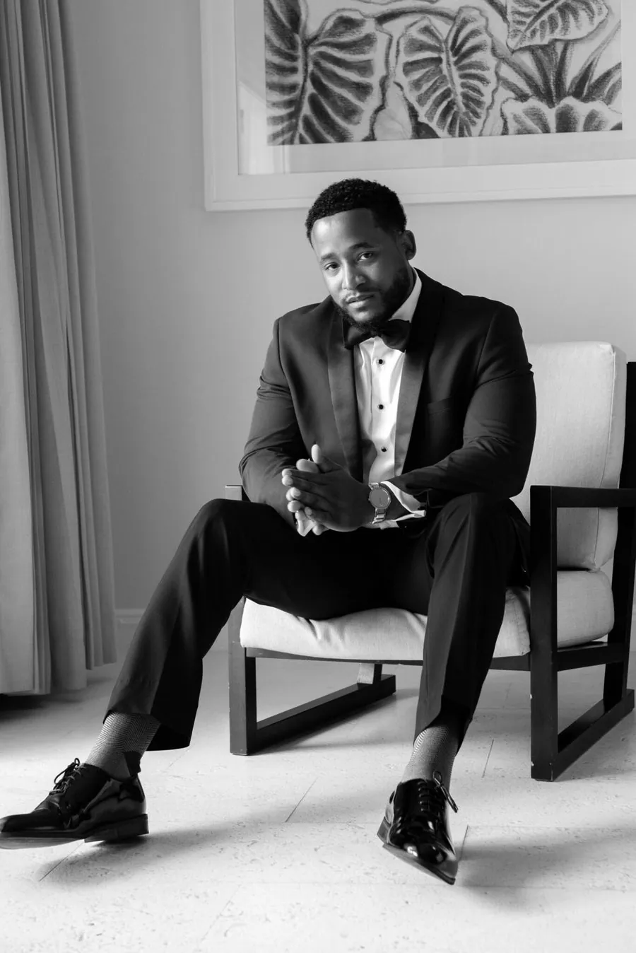 DJ KMBRK in black tie
